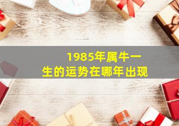 1985年属牛一生的运势在哪年出现