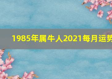 1985年属牛人2021每月运势