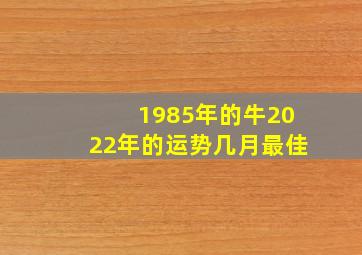 1985年的牛2022年的运势几月最佳