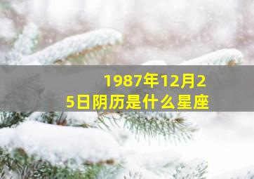 1987年12月25日阴历是什么星座