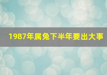 1987年属兔下半年要出大事