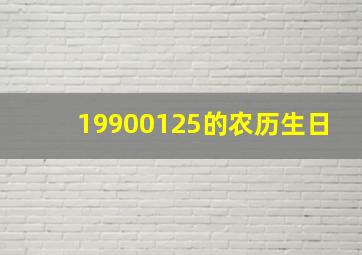 19900125的农历生日