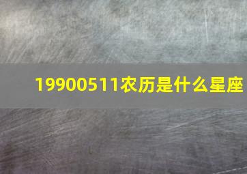 19900511农历是什么星座