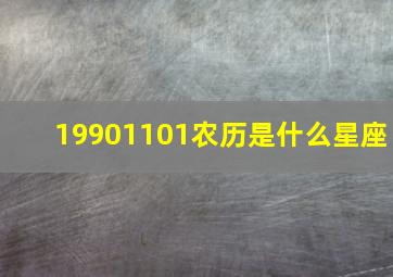 19901101农历是什么星座