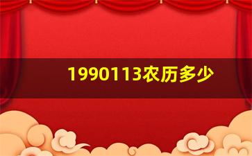 1990113农历多少