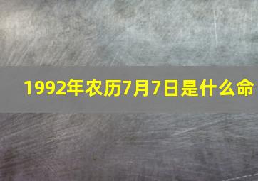 1992年农历7月7日是什么命