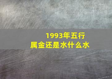 1993年五行属金还是水什么水