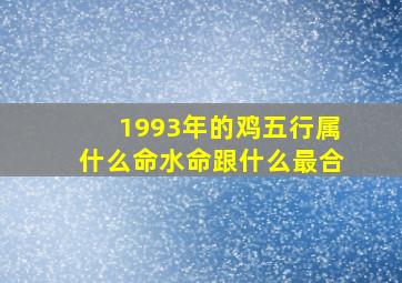 1993年的鸡五行属什么命水命跟什么最合