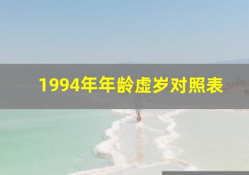 1994年年龄虚岁对照表