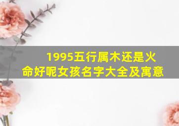 1995五行属木还是火命好呢女孩名字大全及寓意