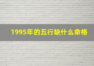 1995年的五行缺什么命格