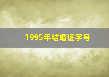 1995年结婚证字号