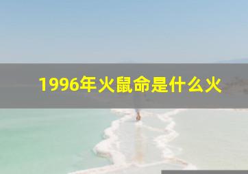 1996年火鼠命是什么火