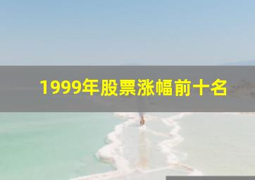 1999年股票涨幅前十名