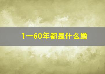 1一60年都是什么婚