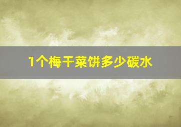 1个梅干菜饼多少碳水