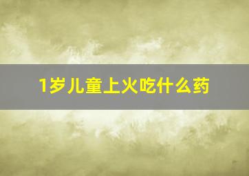 1岁儿童上火吃什么药