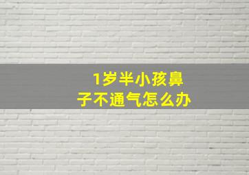 1岁半小孩鼻子不通气怎么办