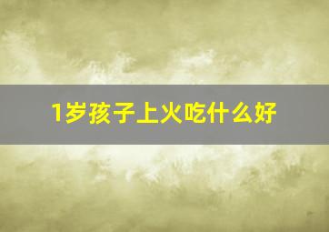 1岁孩子上火吃什么好