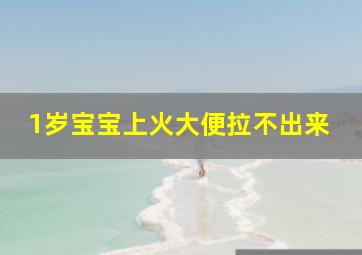 1岁宝宝上火大便拉不出来