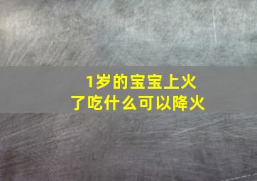 1岁的宝宝上火了吃什么可以降火