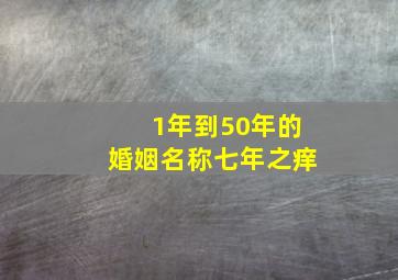 1年到50年的婚姻名称七年之痒