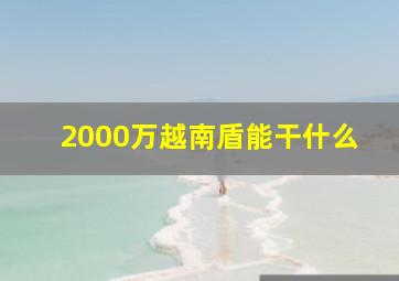 2000万越南盾能干什么