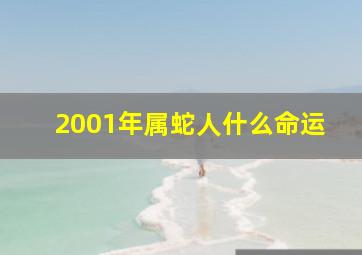 2001年属蛇人什么命运