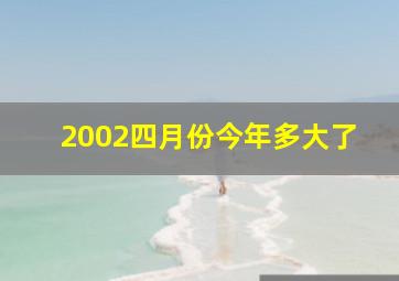 2002四月份今年多大了