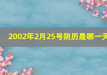 2002年2月25号阴历是哪一天