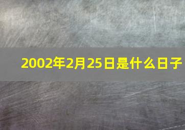 2002年2月25日是什么日子