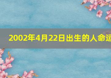 2002年4月22日出生的人命运