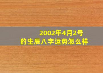 2002年4月2号的生辰八字运势怎么样