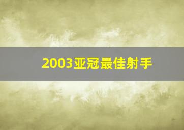 2003亚冠最佳射手