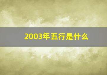 2003年五行是什么