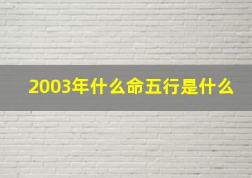 2003年什么命五行是什么