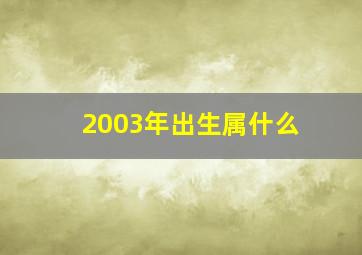 2003年出生属什么