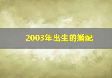 2003年出生的婚配