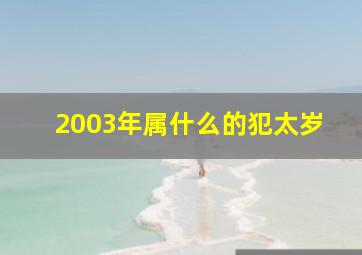 2003年属什么的犯太岁