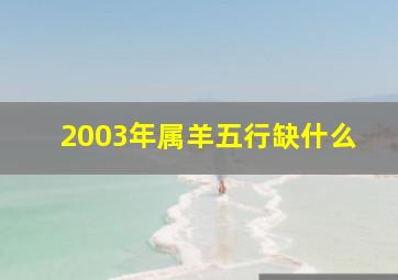 2003年属羊五行缺什么