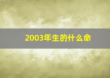 2003年生的什么命