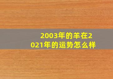 2003年的羊在2021年的运势怎么样