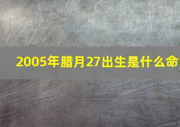 2005年腊月27出生是什么命