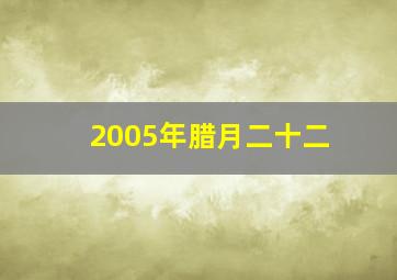 2005年腊月二十二