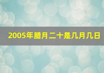 2005年腊月二十是几月几日