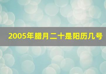 2005年腊月二十是阳历几号