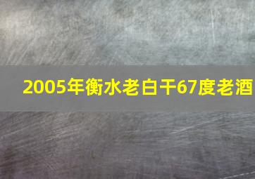 2005年衡水老白干67度老酒