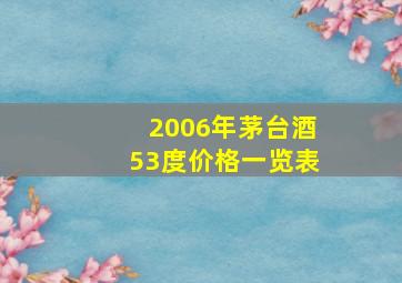 2006年茅台酒53度价格一览表