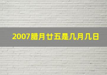 2007腊月廿五是几月几日