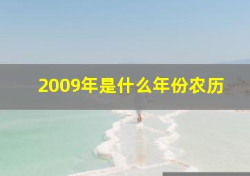 2009年是什么年份农历